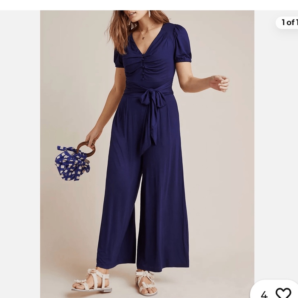 Anthropologie Maeve Imaginarium Jumpsuit Navy size 2X - Picture 2 of 10